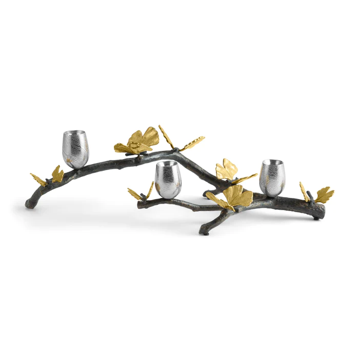 جا شمعی 3 شعله مایکل آرام | Butterfly Ginkgo Centerpiece