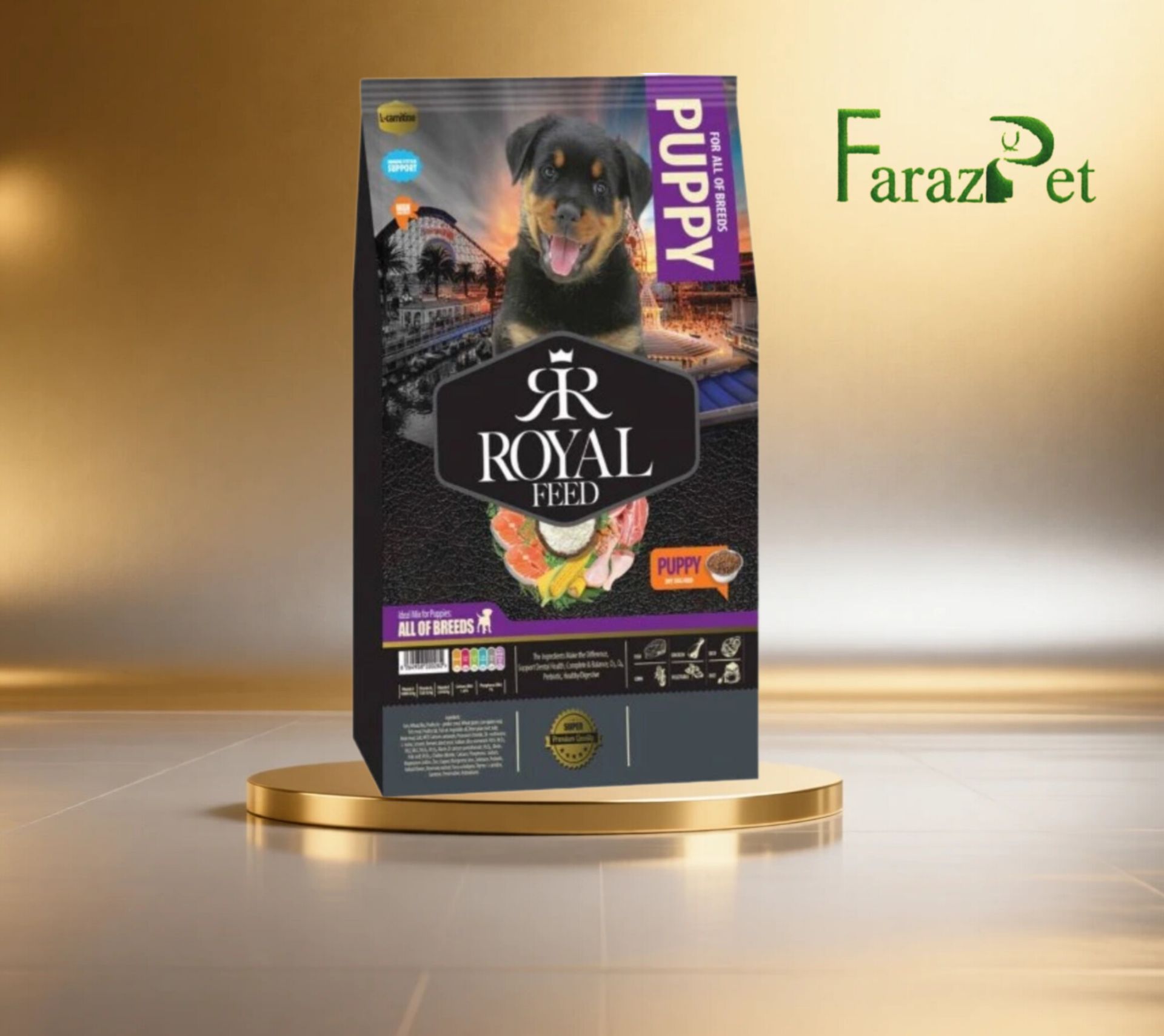 غذای خشک توله سگ تمامی نژادها رویال فید مدل Royal Feed Puppy all breeds وزن ۳ کیلوگرم