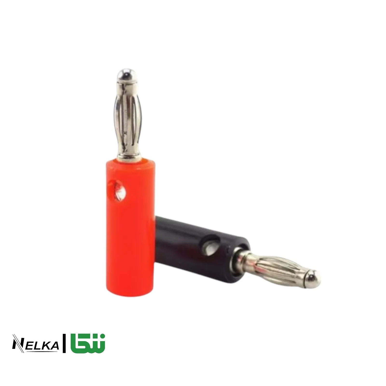 فیش موزی نری متوسط جفتی | Banana Plug قرمز و مشکی