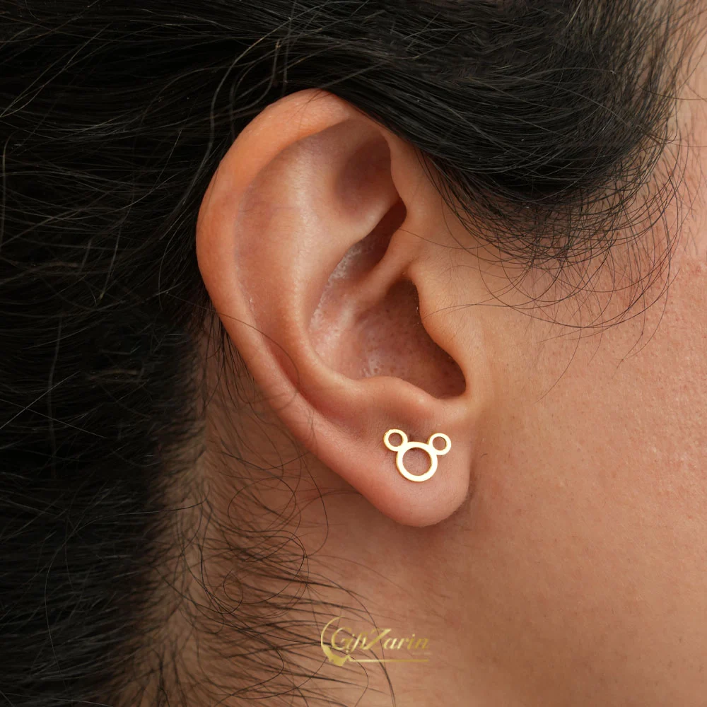 گوشواره طلا میخی میکی موس E126
