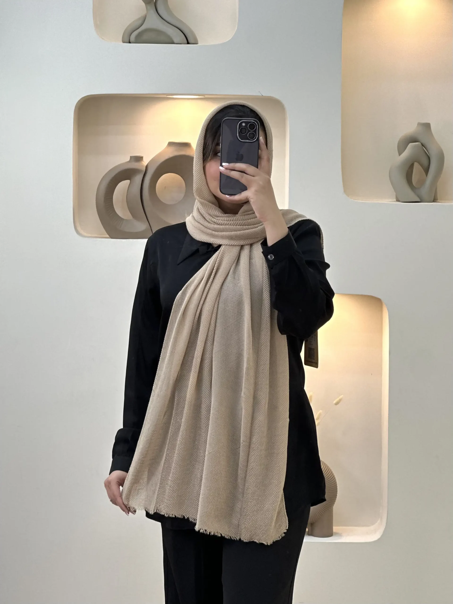 شال زارا-2133 - کرمی