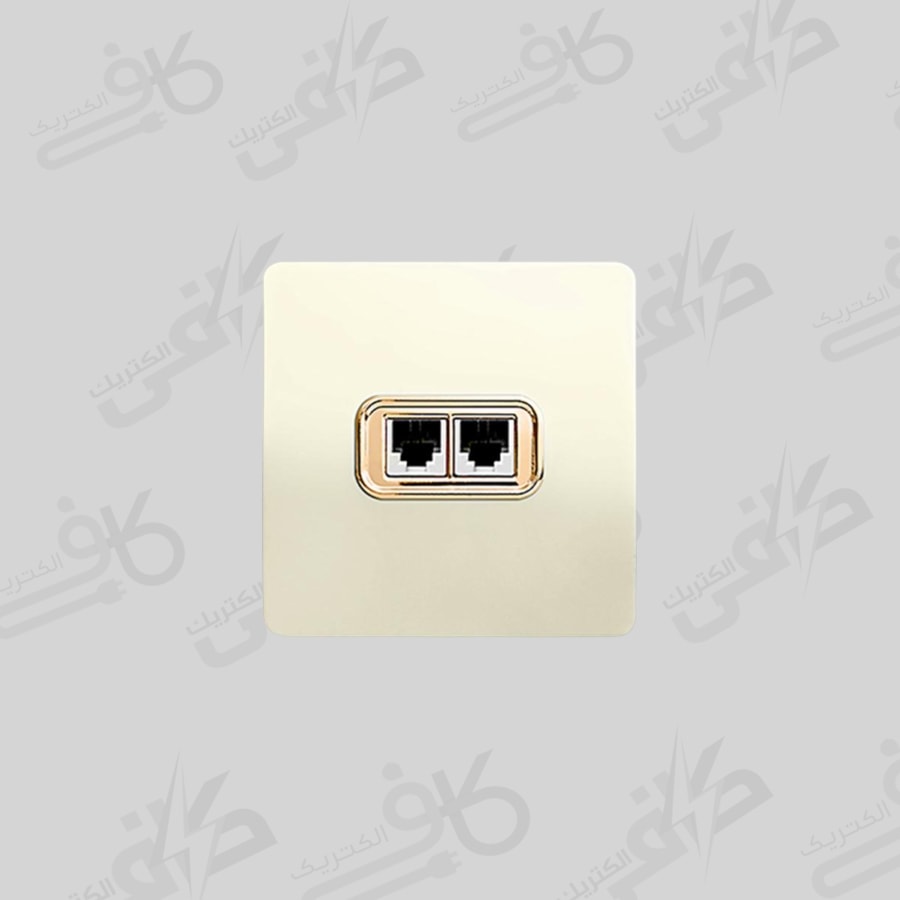 کلید و پریز آسیا | پریز تلفن دو قلو کریستال صدفی اسیا