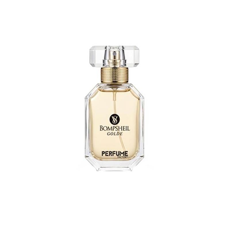 ادکلن مینیاتوری زنانه بامب شل گلد برند پرفیوم فکتوری حجم ۳۰ میل Bobmsheil GoldPerfume Factory