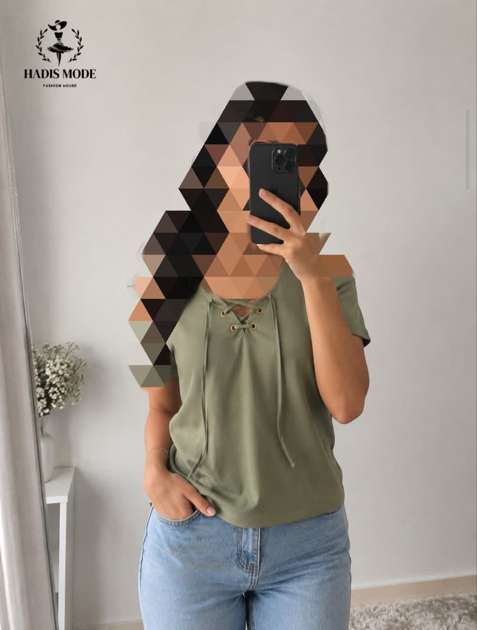 تاپ دخترانه زنانه کرپ اسکاچی وارداتی برند SELECT