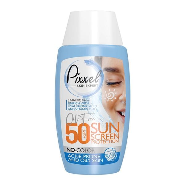 ضد آفتاب بی‌رنگ پوست چرب و جوش‌دار +SPF50 پیکسل 50میل