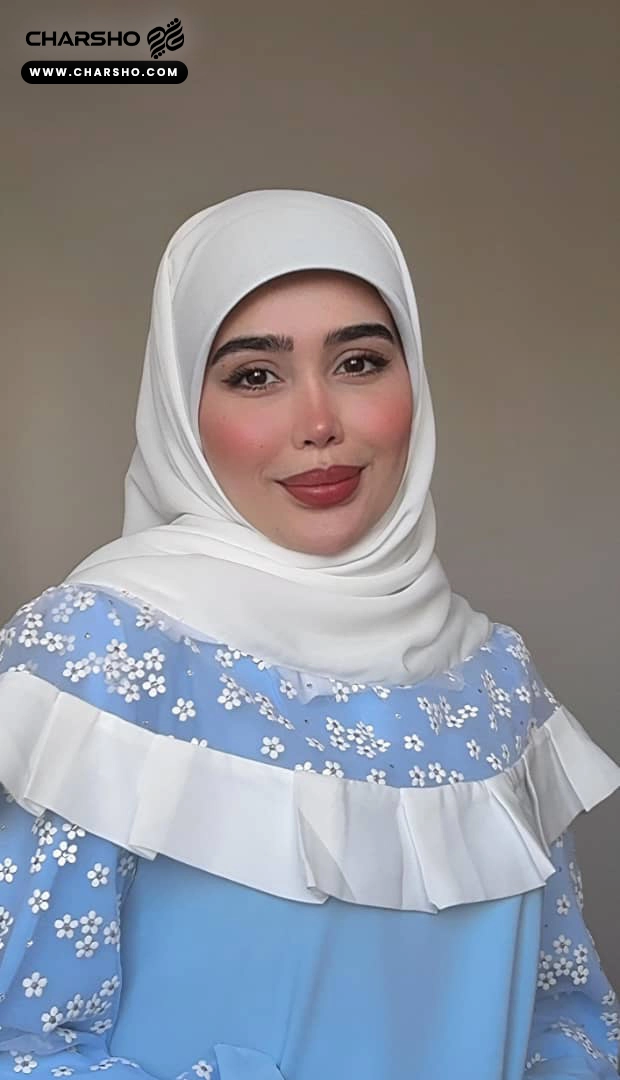روسری شکوفه رنگ سفید