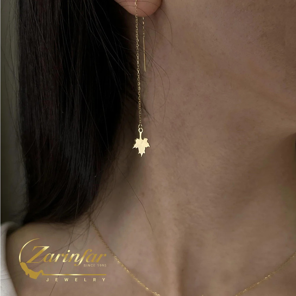 گوشواره طلا برگ چنار E112