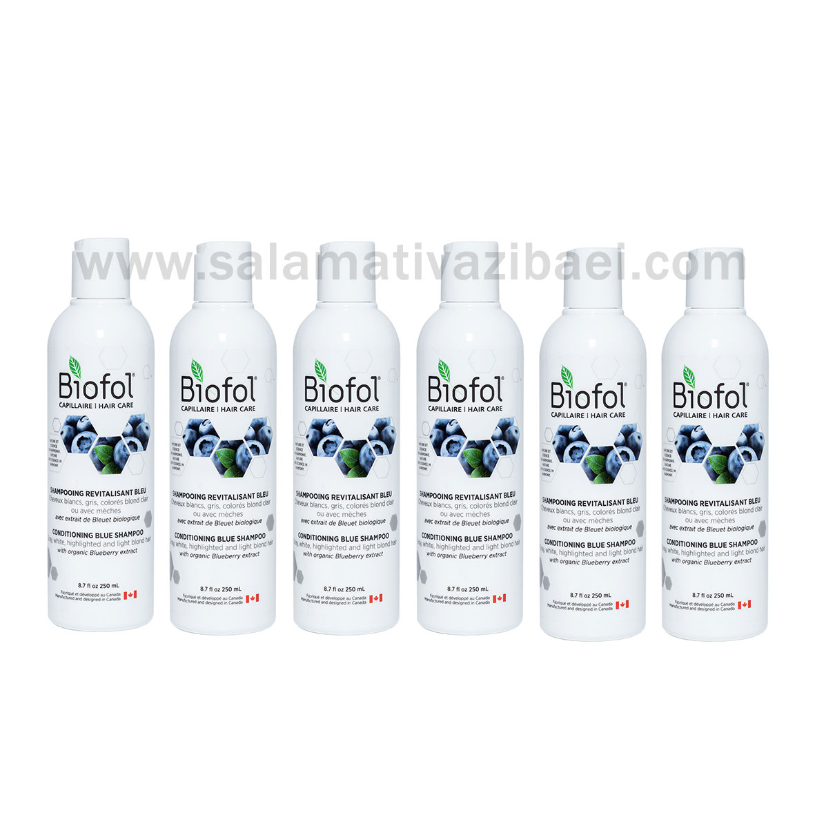پکیج 6 عددی بلو شامپو کراتینه و ضد زردی مو بایوفول کانادا - BIOFOL