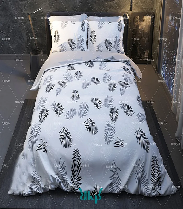 روتختی سفید دونفره طرح پر کد d290
