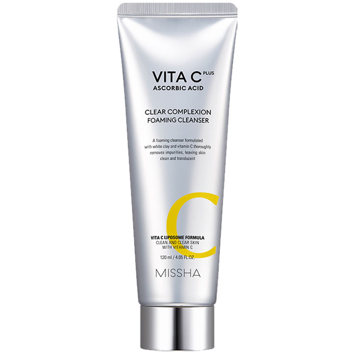 فوم پاک کننده ویتا سی پلاس Vita C Plus با ویتامین سی ، ضد لک و جوش ۱۲۰میل میشا Missha