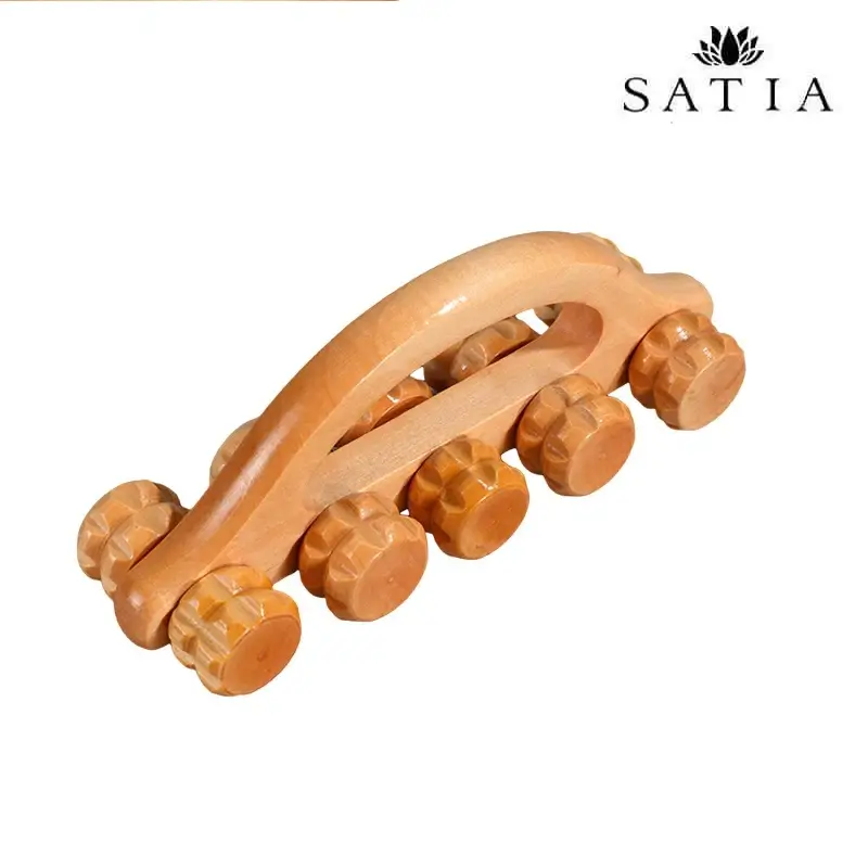 ماساژور چوبی با 10 غلطک