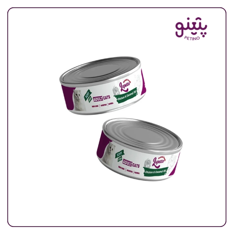 کنسرو گربه پته لوپتو با طعم مرغ و روغن نارگیل ۸۵ گرمی