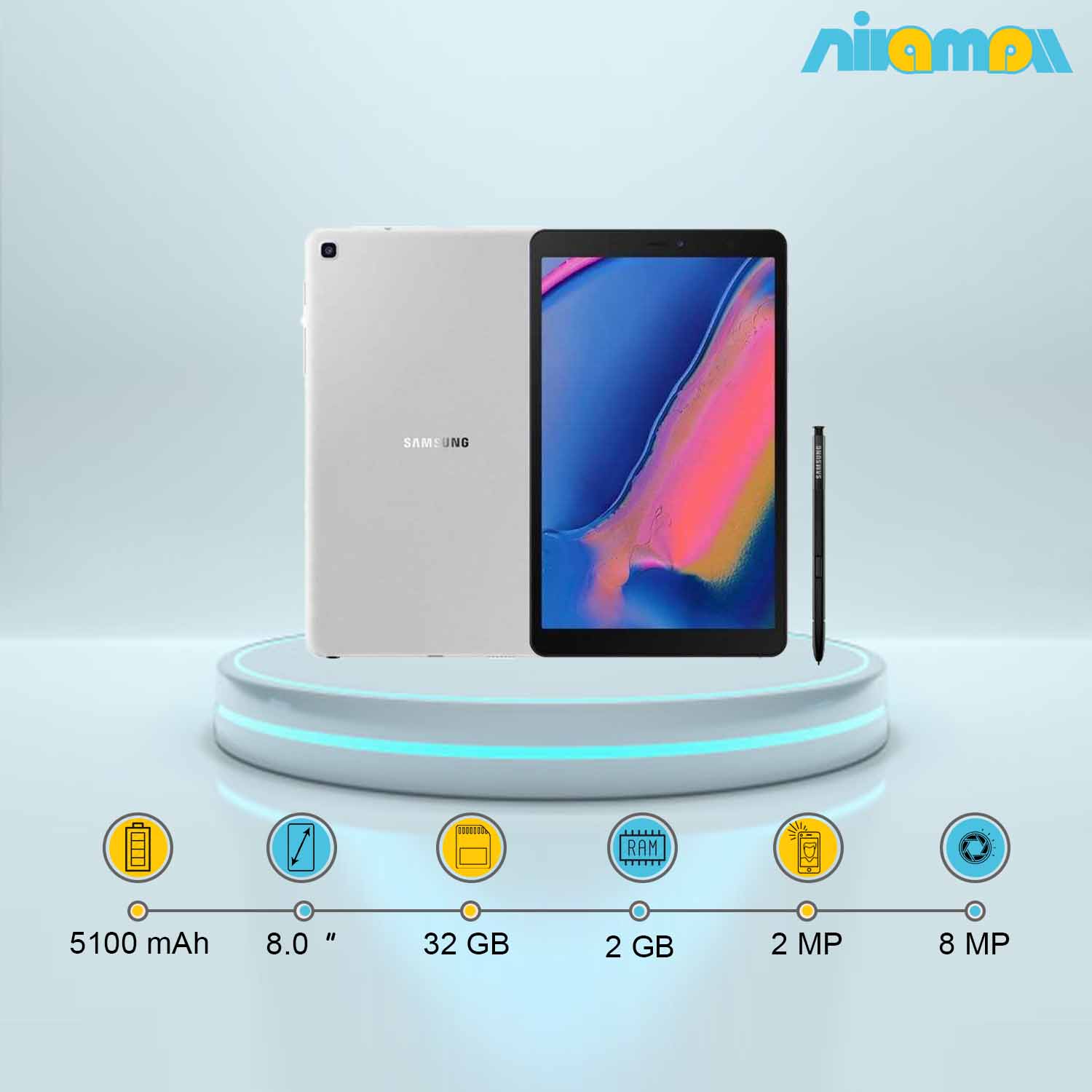تبلت سامسونگ مدل Galaxy Tab A 8.0 2019 LTE SM-P205 به همراه قلم S Pen ظرفیت 32 گیگابایت