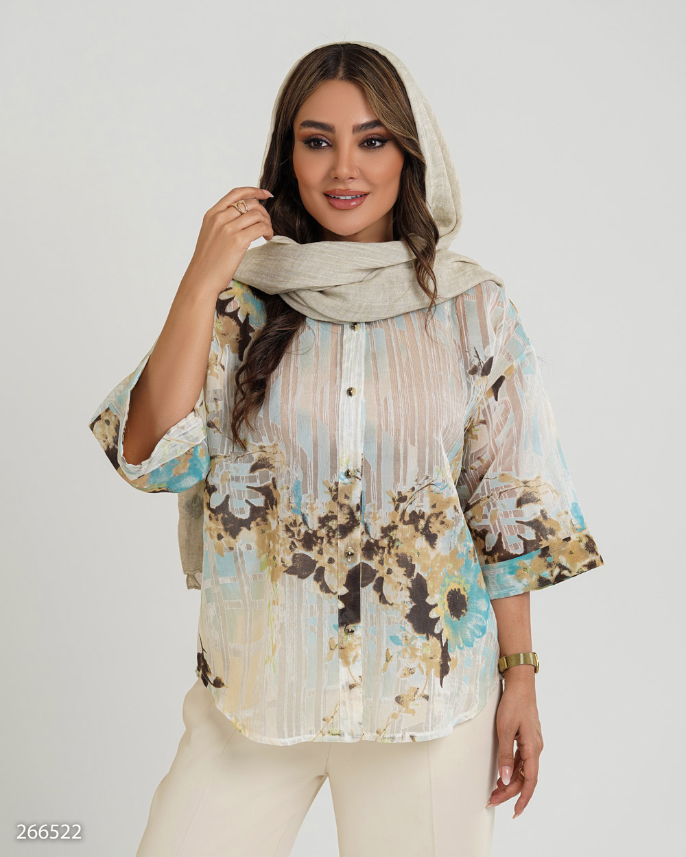 شومیز حریر شیشه ای مدل کاژه کد 5002665