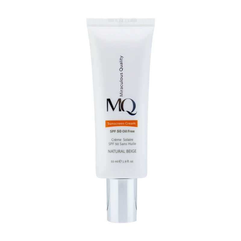 کرم ضدآفتاب رنگی ام کیو SPF50مدل بژ طبیعی فاقد چربی حجم 55 میلی لیتر
