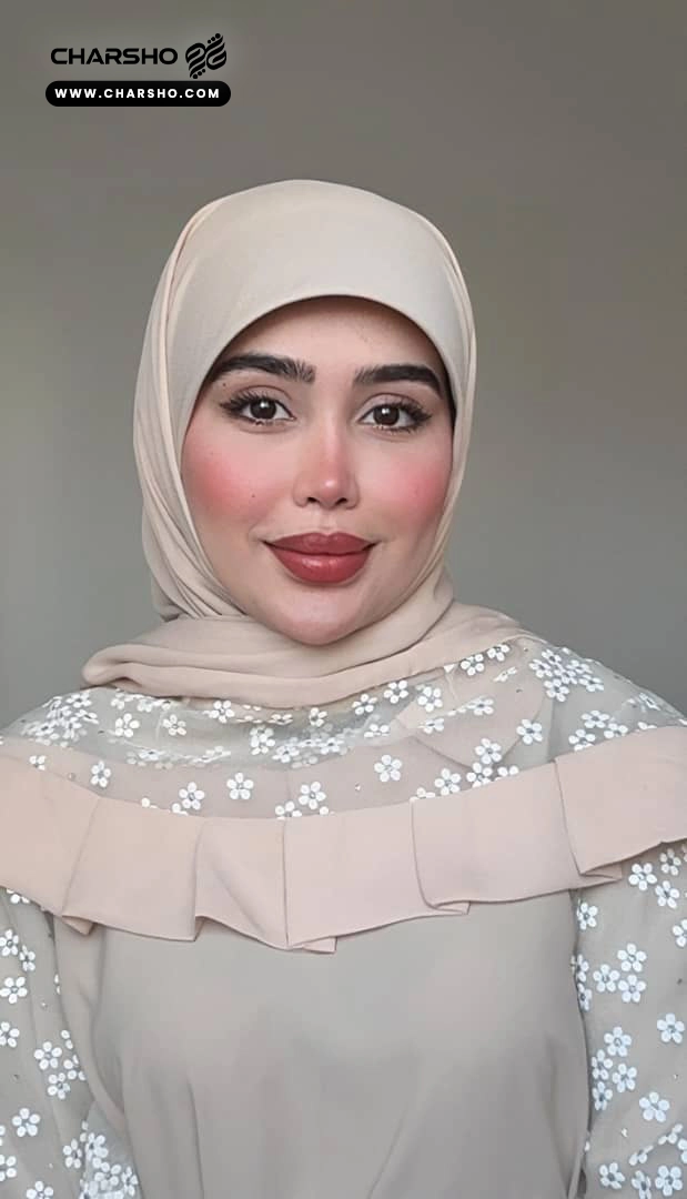 روسری شکوفه رنگ کرم