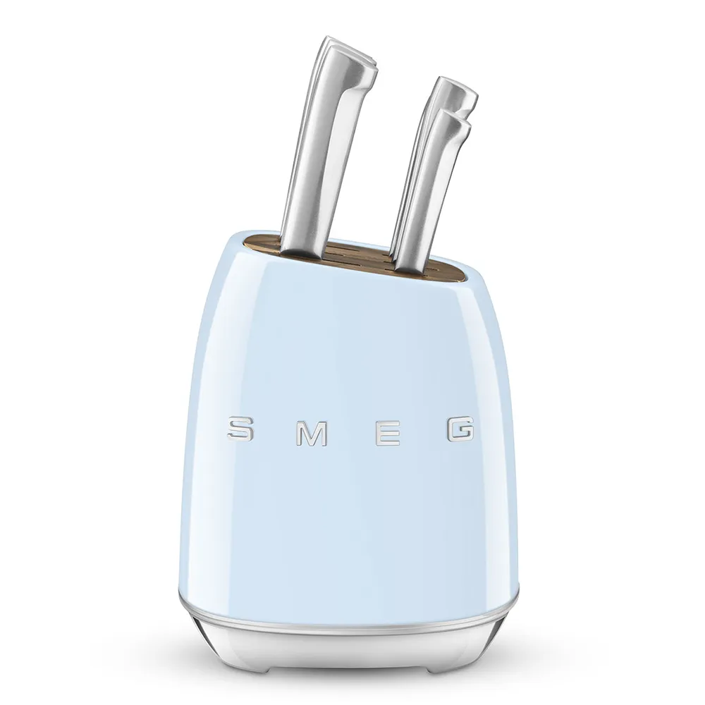 ست چاقو اسمگ آبی پاستیلی مدل KBSF01 | SMEG 7-Piece Knife Block Set KBSF01