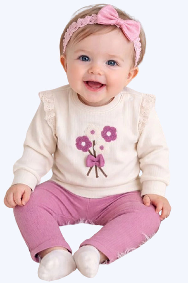 ست بلوز شلوار نوزادی دخترانه Lino Baby