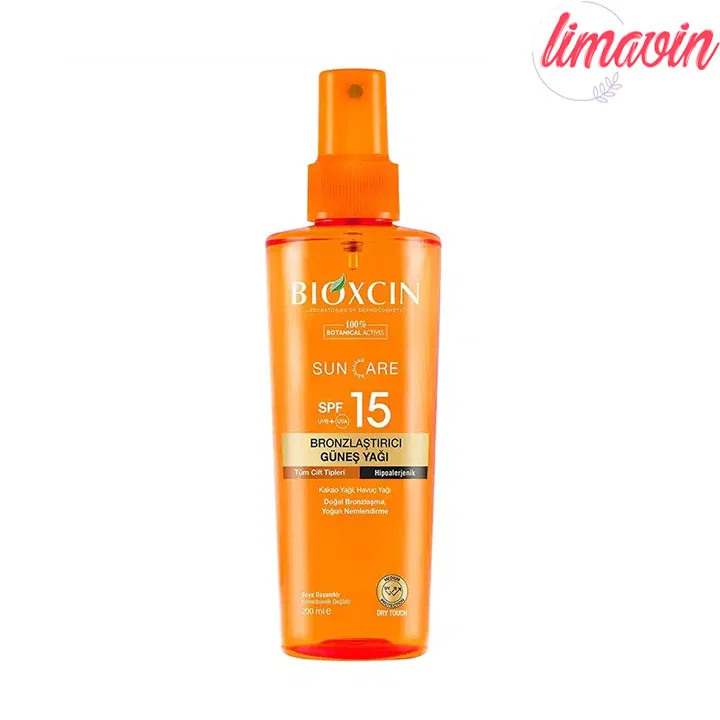 روغن ضد آفتاب و برنزه کننده بیوکسین BIOXCIN SPF15 حجم 200 میلی لیتر
