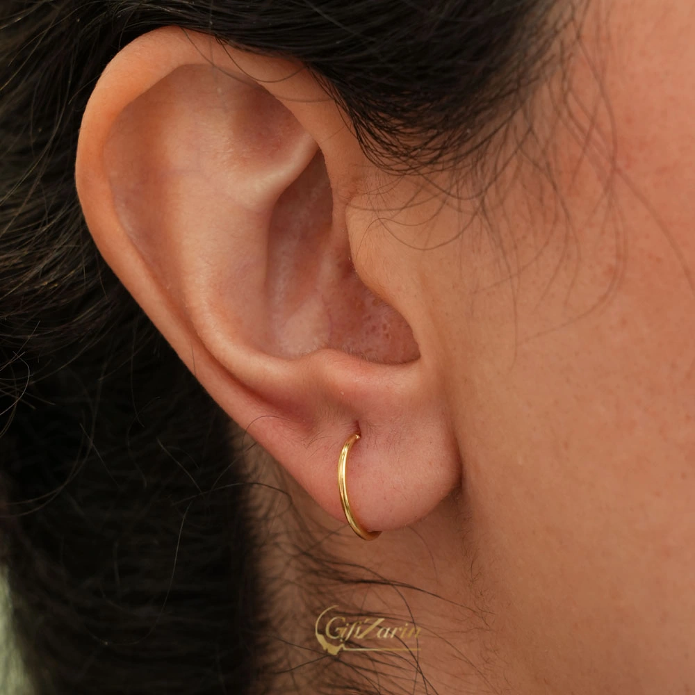 گوشواره طلا حلقه ای ساده E475