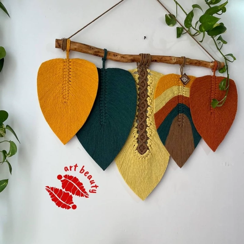 دیوارکوب برگ مکرومه طرح درناز