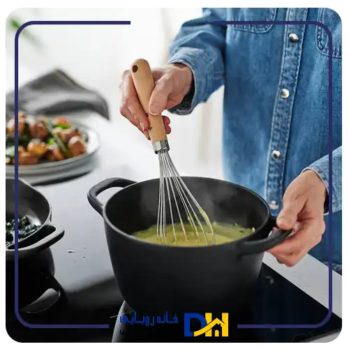 همزن استیل دسته چوبی ایکیا VARDAGEN