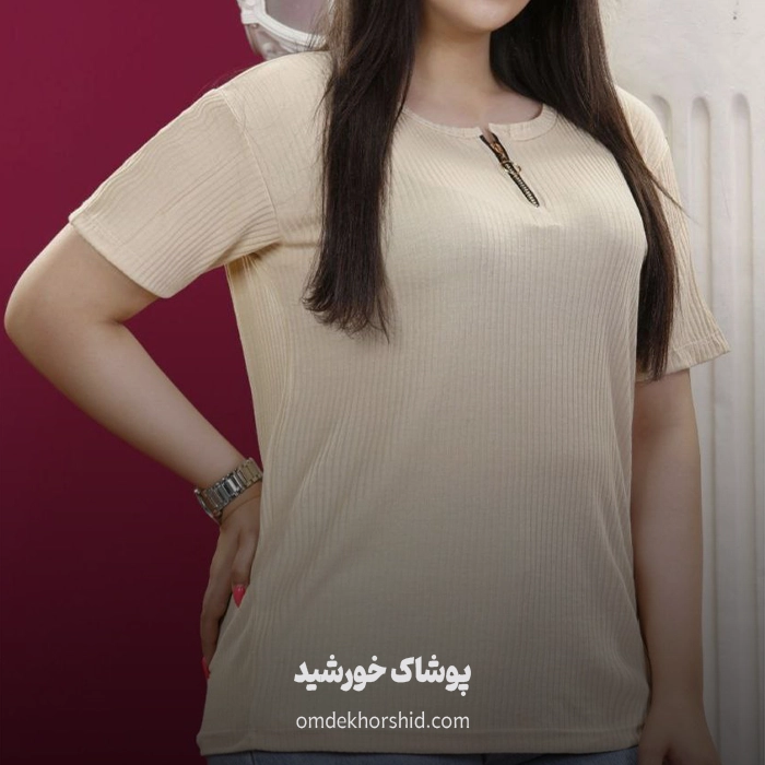 تیشرت قواره دار نیم زیپ