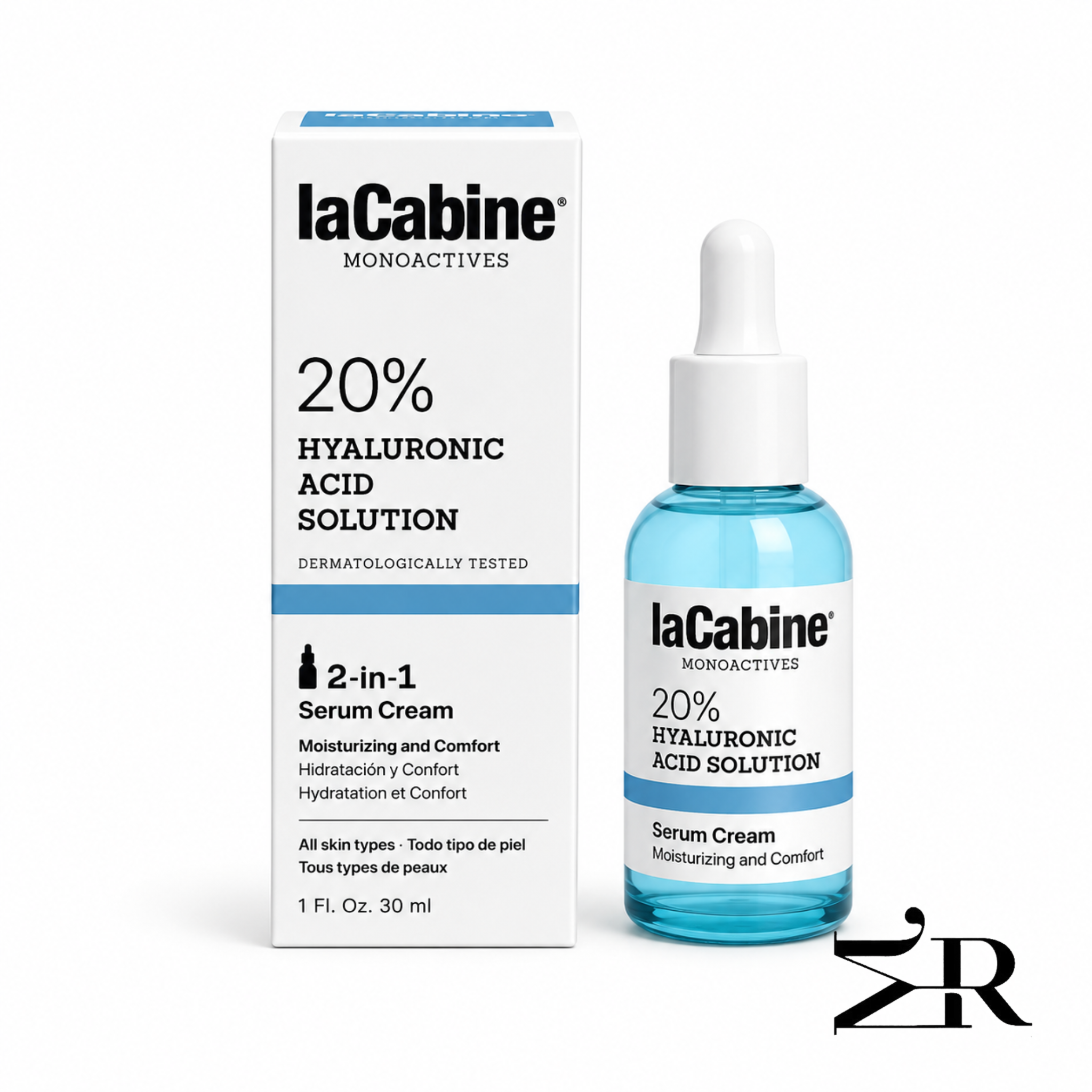 سرم 20% هیالورونیک اسید لاکابین 30 میل | آبرسان قوی پوست | (LaCabine 20% Hyaluronic Acid Solution Serum Cream) 30 میل