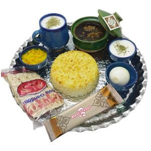 کته گیلکی با قورمه سبزی سفالی درباری مزه بازار