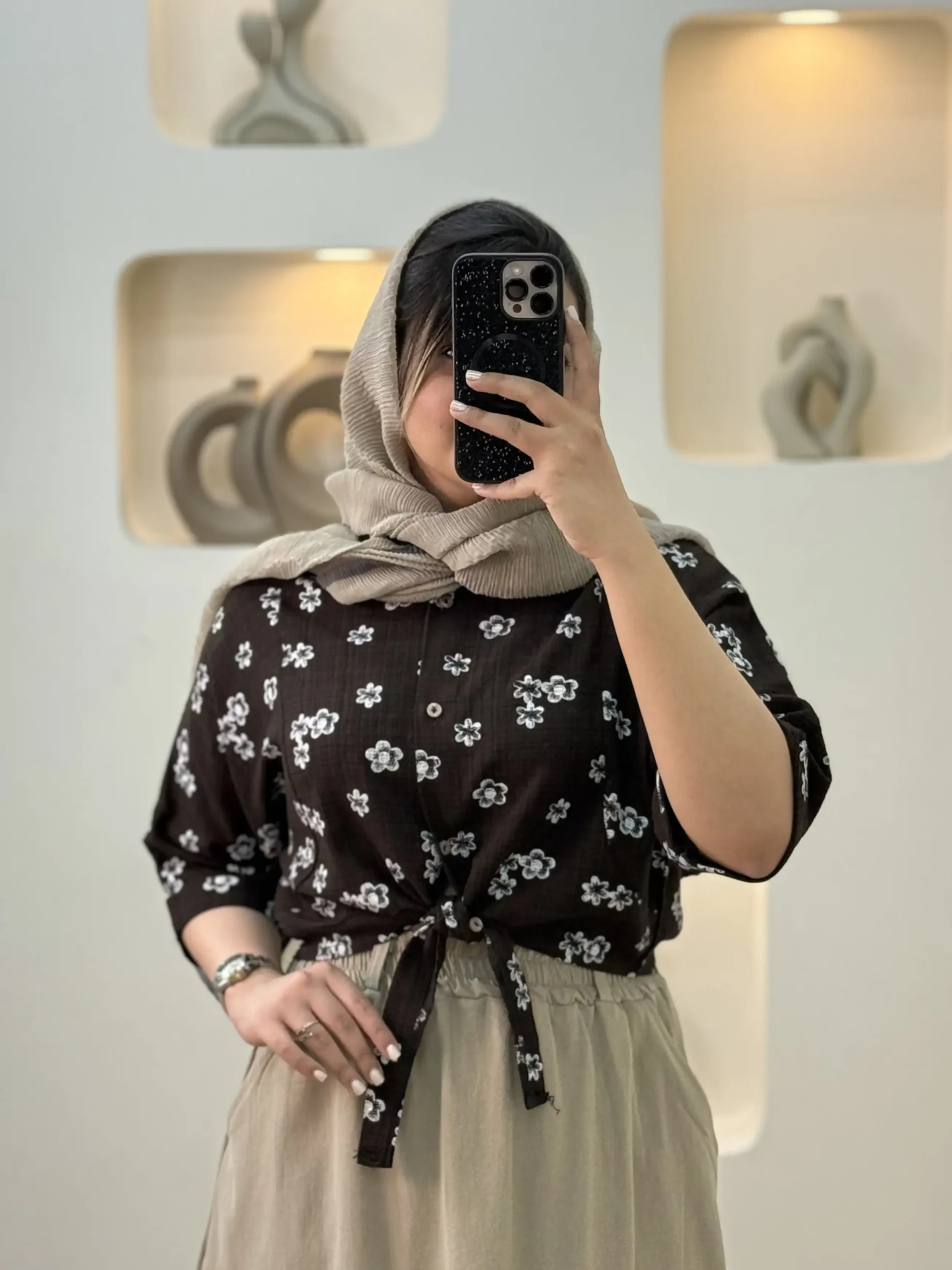 شومیز گل گچی گره ای-۱۰۲۵۶
