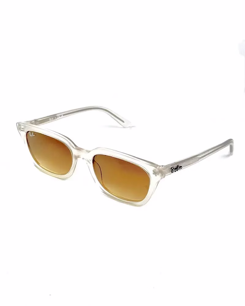 عینک آفتابی زنانه ریبن مدل RayBan RB4456 Zaya - فريم كرمي شيشه اي عدسي هايلايت قهوه اي