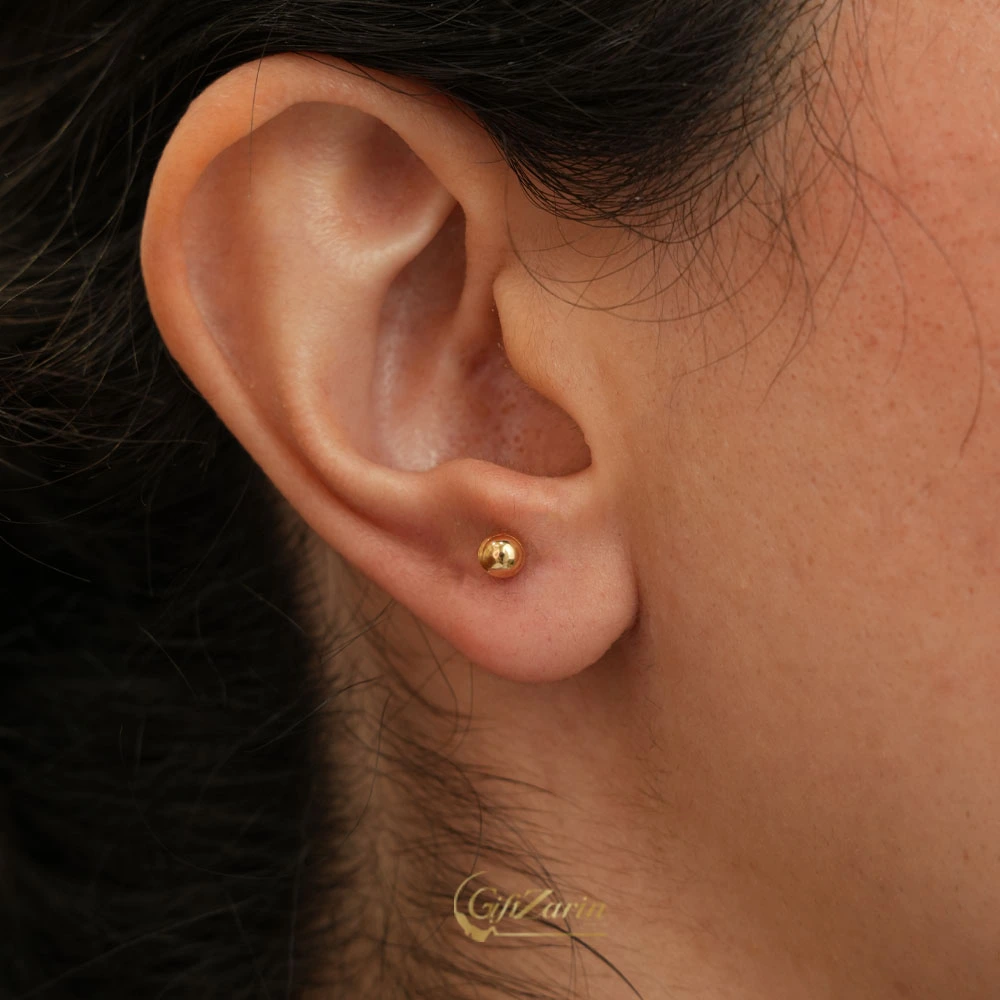 گوشواره طلا میخی گوی E484