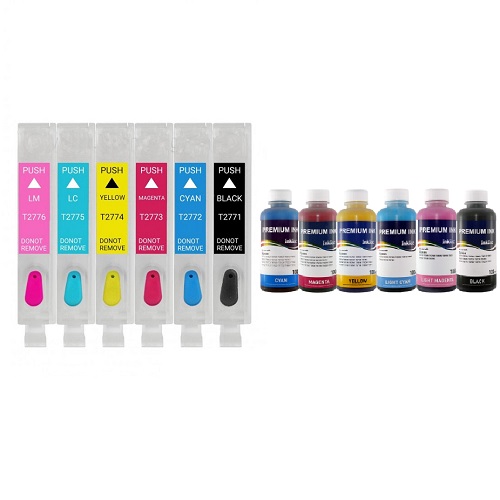 کارتریج قابل شارژجوهرافشان xp55 اپسون + جوهر 100سی سی اینکتک داخلی