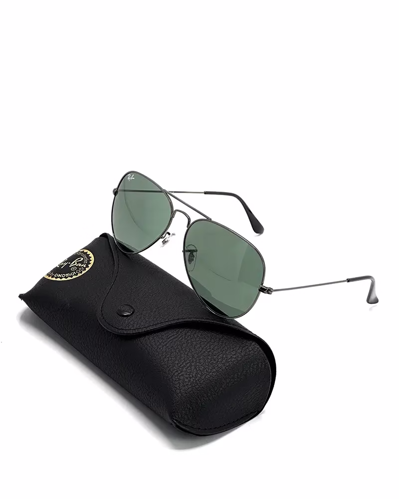 عینک آفتابی اسپرت خلبانی ریبن مدل RayBan RB3025 Aviator - فریم نوک مدادی عدسی سبز