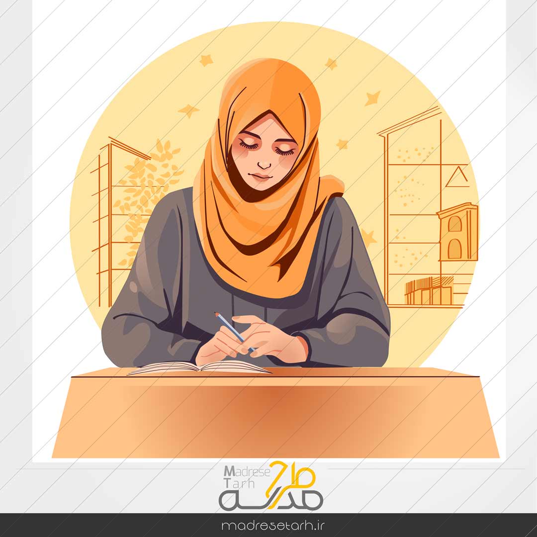 طرح کاراکتر معلم باحجاب