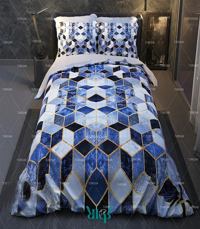 روتختی سفید آبی دونفره طرح سرامیکی کد d272