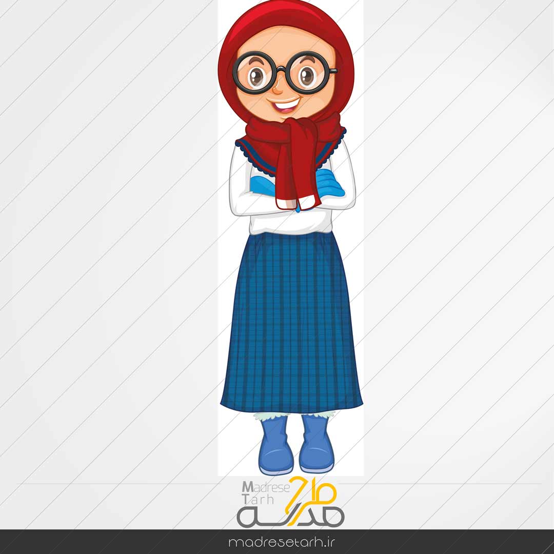 دختر با حجاب بصورت لایه باز با فرمت وکتور