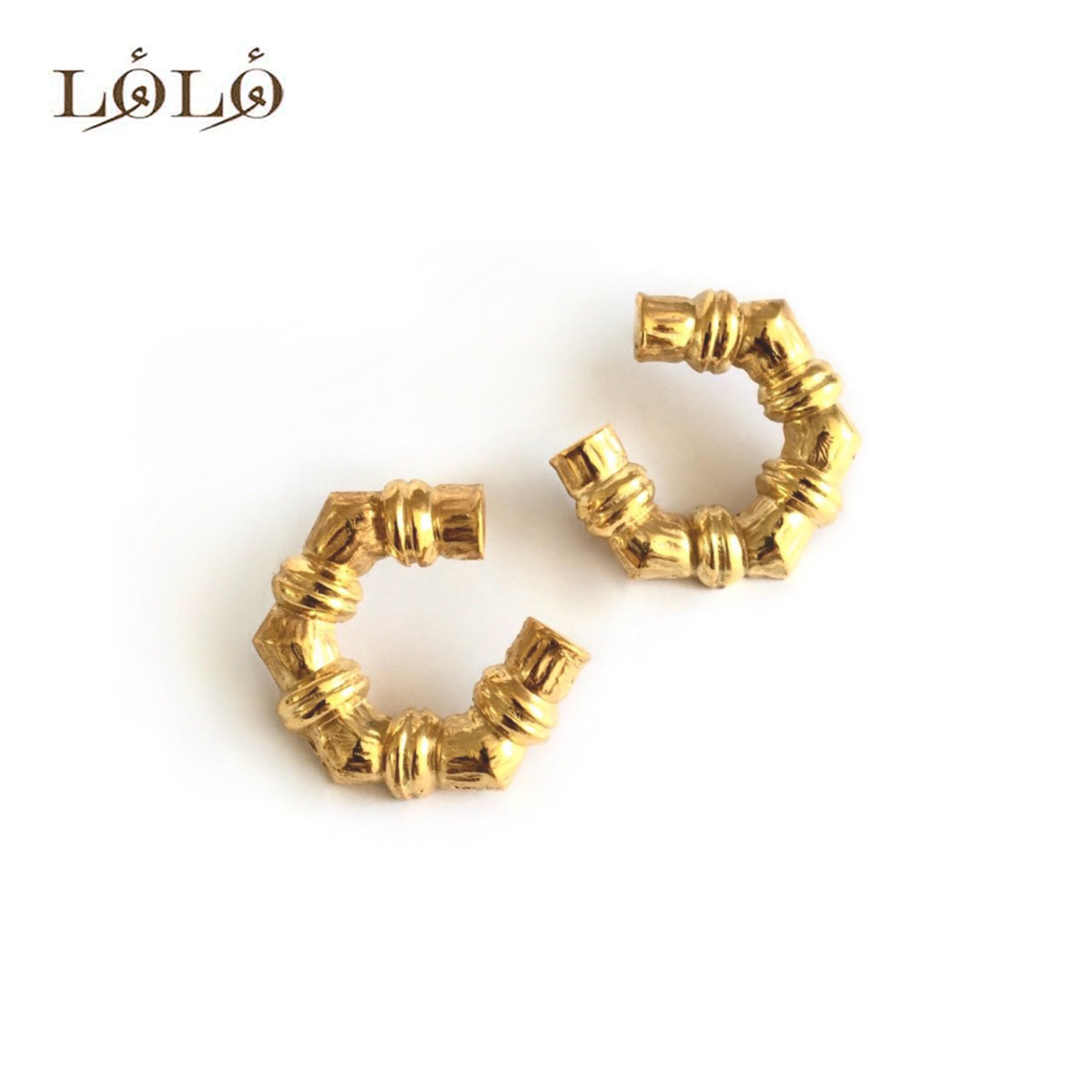 گوشواره نقره بامبو