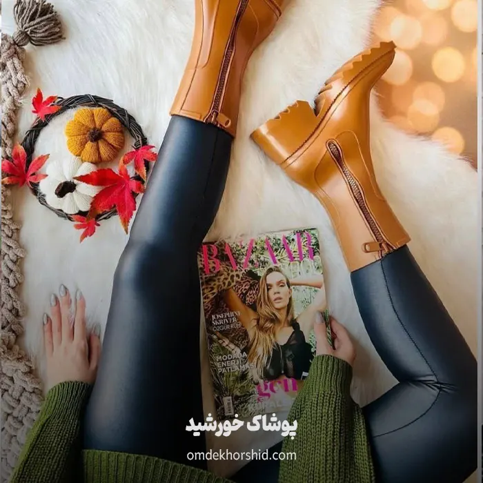 شلوار چرم واکسی براق