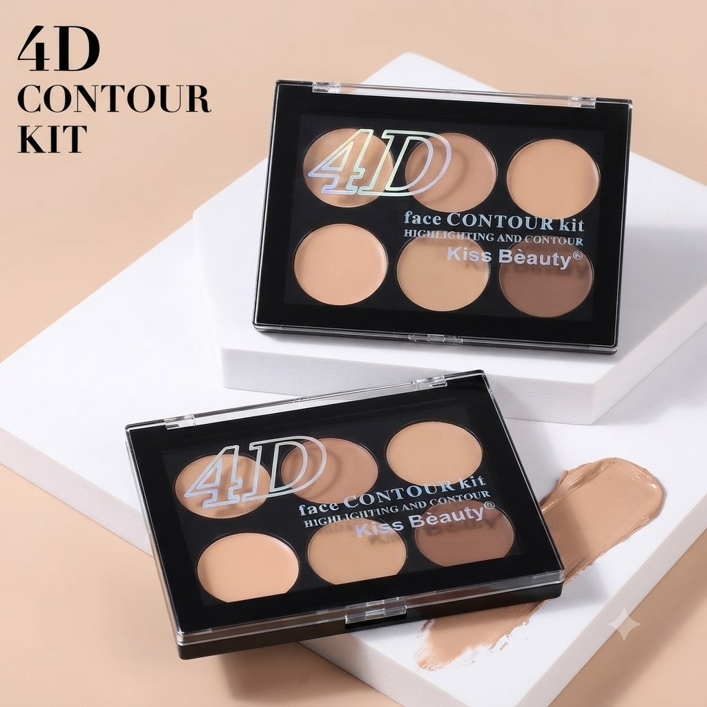 پالت کانتور و هایلایتر کرمی صورت کیس بیوتی اورجینال Kiss Beauty Face Contour Kit Highlighting and Contour