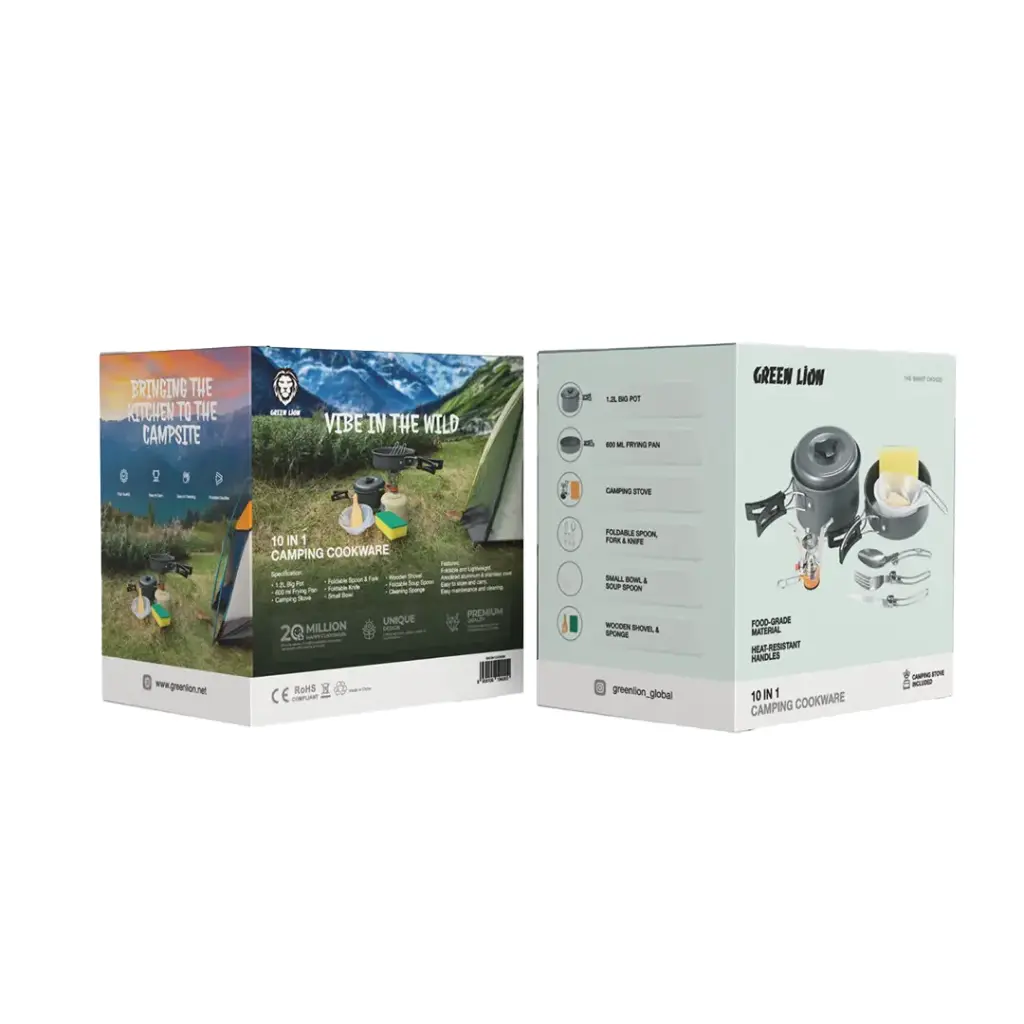 ست 10 تیکه ظروف کمپینگ گرین لاین Green Lion 10in1 Camping Cookware GN10N1COOKBK
