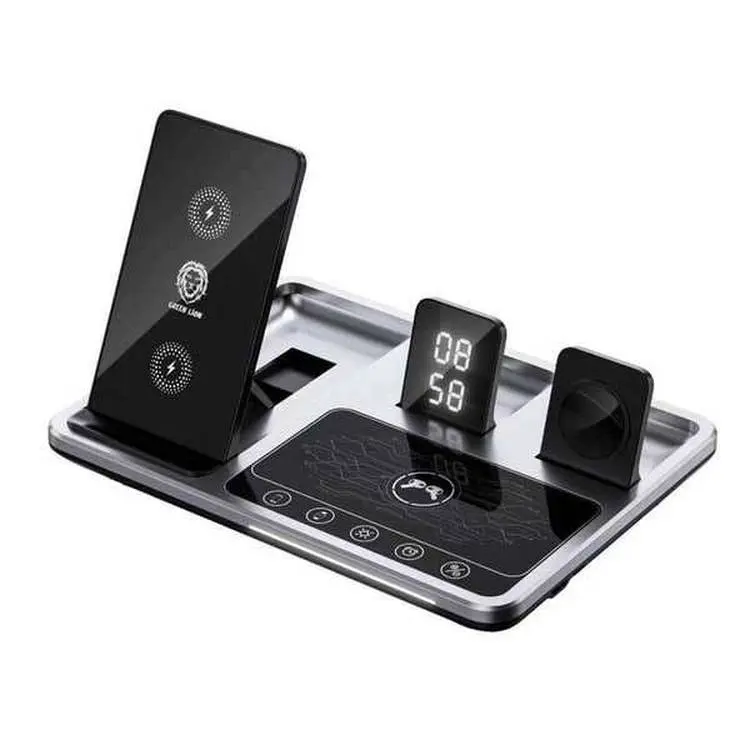 استند و شارژر وایرلس 4 کاره گرین لاین Green Lion 4 in 1 Wireless Charging Station 15W
