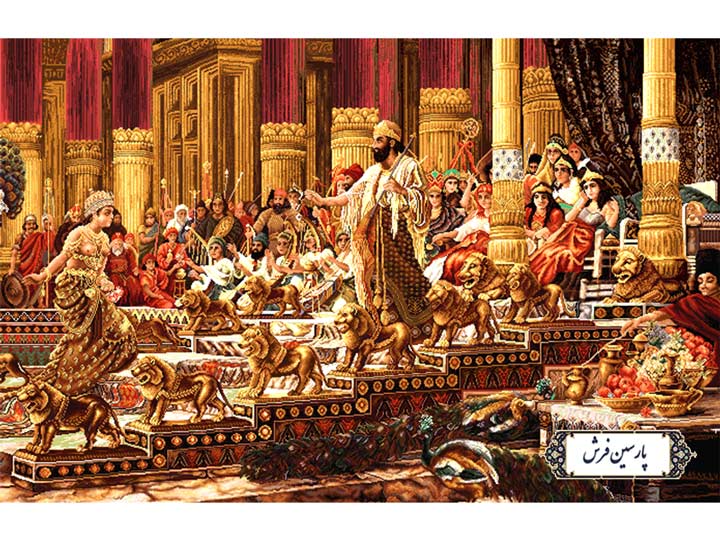 نخ و نقشه تابلو فرش طرح ملک سلیمان - کد NF2339