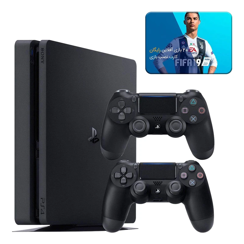 کنسول بازی Playstation 4 Slim ظرفیت 1 ترابایت کپی خور با دو دسته اورجینال همراه با بازی