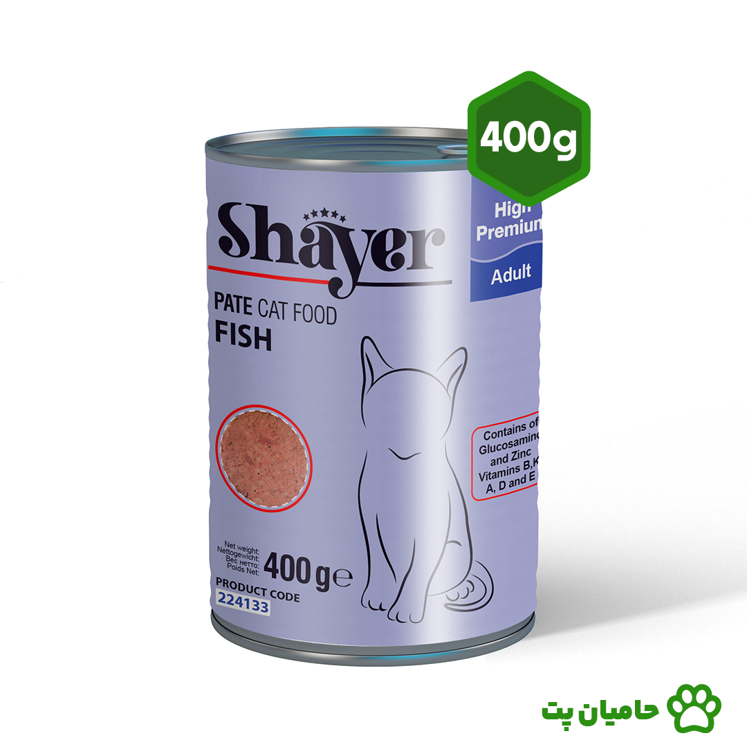 کنسرو گربه شایر با طعم ماهی پته 400 گرمی