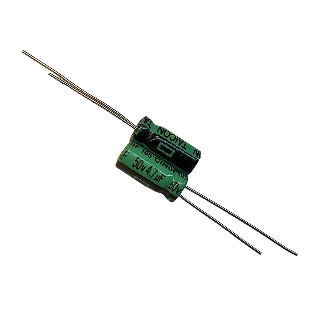 خازن الکترولیتی 4.7uF / 50V مارک TAICON (HH)