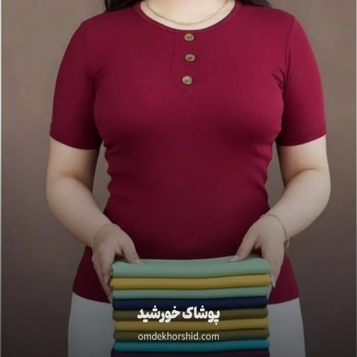 تیشرت قاپکدار ۳دکمه