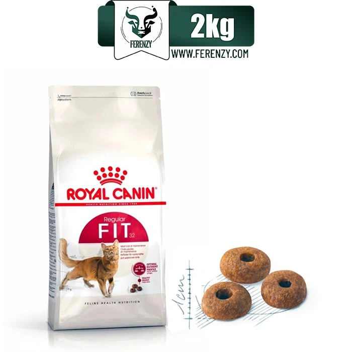 غذای خشک گربه بالغ رویال کنین طعم مرغ مدل فیت Royal Canin Regular Fit وزن 2 کیلوگرم