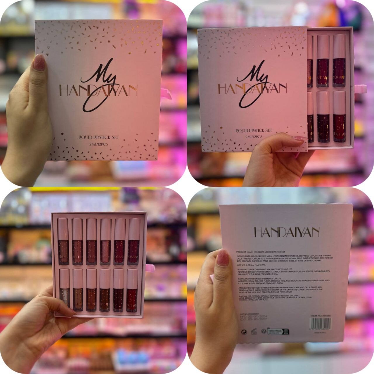 ست ۱۲ عددی رژلب مایع Handaiyan مدل Liquid Lipstick Set (بستهبندی لوکس)