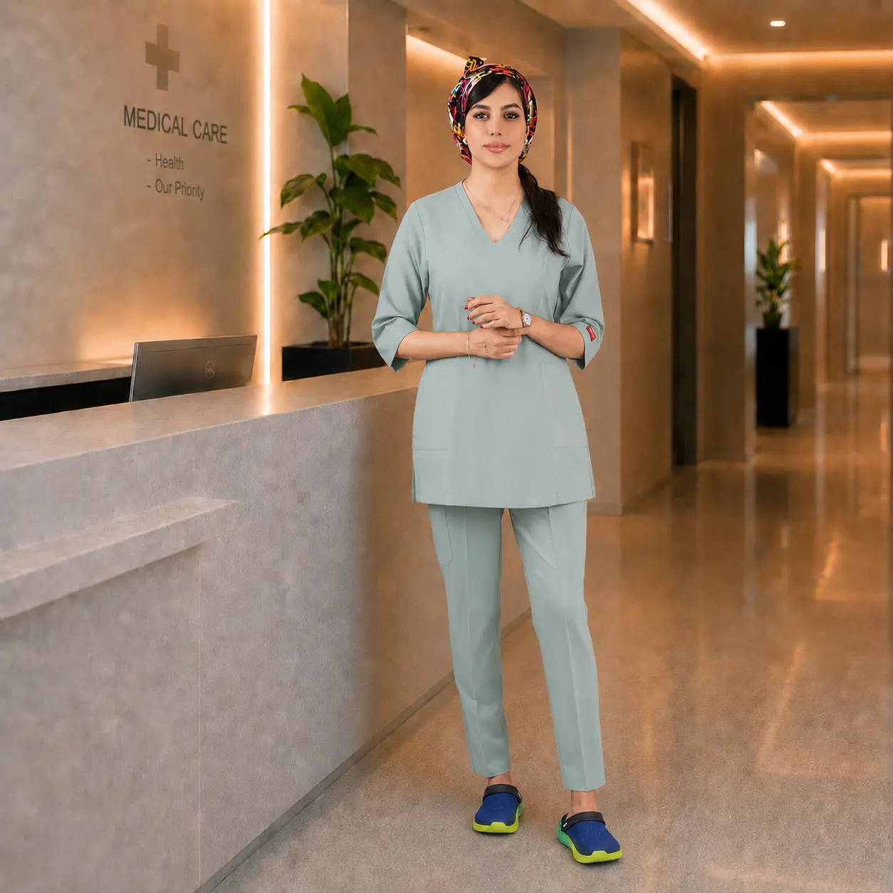 تونیک شلوار مدل (U-flex) سبز پاستیلی
